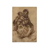 Ludovic Carrache, Vierge à l'Enfant, pen and brown ink, brown wash on paper