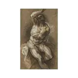 Saint Sébastien by dit Palma le Jeune Jacopo Negretti, charcoal on blue paper, offered Mar 2024