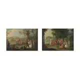 Fête des moissons ; Danse dans le parc by Sébastien Jacques Leclerc dit Leclerc des Gobelins, a pair, oil on canvas, sold Mar 2024