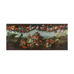 Atelier de Alexandre-François Desportes, Oiseau et fruits sur fond de paysage, oil on canvas