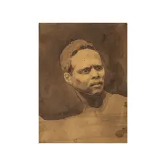Théodore Géricault, Tête d'homme, pen and brown ink, brown wash on beige paper