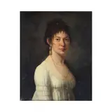 Ecole française, Portrait de femme en blanc