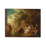 Jean-Baptiste Pater, Fête galante avec figures "Amour et badinage", oil on canvas