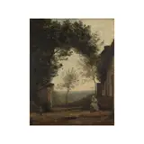 Mère à l'extérieur de la ferme by Atelier de Jean-Baptiste Camille Corot, oil on panel, sold Mar 2024