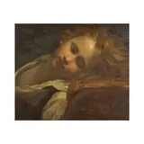 Ecole française, Jeune garçon endormi, oil on panel