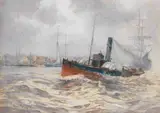 Frederick, Against the tide, watercolour heightened with white