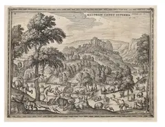 Pieter van der Borcht II, The Temptation (Malorum caput superbia), from Hendrik Barrefelt's Imagines et figurae bibliorum, Etching, 1586, on laid paper, a very good impression