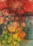 Gebre Kristos Desta, Untitled, gouache on paper