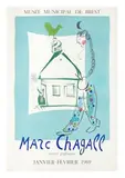 Marc Chagall, La Maison de Mon Village (Musée Municipal de Brest) (Sorlier Posters 117), Lithographic poster in colours, 1969, on wove paper, from the unnumbered edition of 500 with this text (the total edition was 2,500)