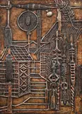 Bruce Onobrakpeya, Atete Gwre Ighoro-o (Village Gate), Plastocast (metal foil relief)