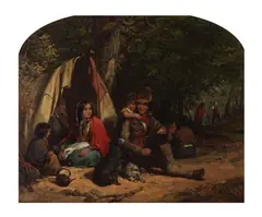 James Curnock, Gipsy encampment, oil on canvas