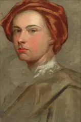 Jonathan Richardson, Portrait study of a man in a turban, oil on canvas
