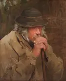 Dewey Bates, The old sheperd, oil on canvas