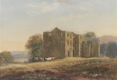 Ows David Cox Senior, Barden Tower on the wharf above Bolton Abbey, watercolour over traces of pencil