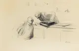 Jean-Louis Forain, Le tribunal, chalk