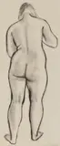 Bernard Meninsky, Female Nude, charcoal on paper