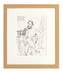 Pablo Picasso, Portrait of Léon Tolstoi, from La Guerre et la Paix (Mourlot 287; Cramer books 76), Transfer lithograph in black, 1956, on thin wove paper