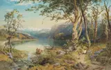Rws Thomas Miles Richardson Jnr, Alpine lake, watercolour