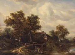 Richard H. Hilder, River landscapes, oil on panel