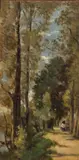Stanislas Lépine, Country path, oil on canvas laid to board