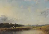 Ows Peter De Wint, By the river, oil on canvas