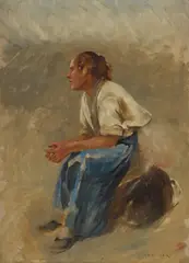 August Hagborg, Portrait of a seated gentleman, oil on board