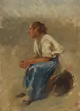 August Hagborg, Portrait of a seated gentleman, oil on board