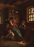 Théophile Emmanuel Duverger, Granny's rest, oil on panel