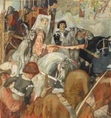 Norman Lindsay, The procession, watercolour and bodycolour over traces of pencil