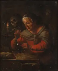 Mattheus van Helmont, The Miser and Death, oil on panel