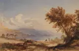 Resting by the lake by P.O.W.S. Anthony Vandyke Copley Fielding, watercolour, sold May 2024