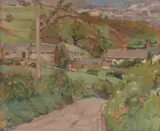 Diana Maxwell Armfield R.A., Country Lane, Tyfos, oil on canvas, laid on board