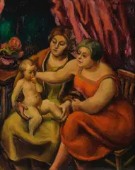 Roland Vivian Pitchforth, The new arrival, oil on canvas