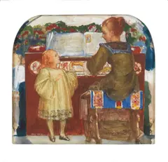 George Murray, A musical interlude, watercolour and bodycolour