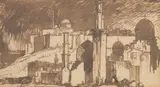 Ra Sir Frank Brangwyn, Safed, Israel, pen and ink