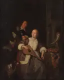 Gabriel Metsu, The cittern player, oil on panel