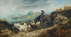 On the road to market by Henry Charles Woollett, oil on canvas, sold Dec 2024