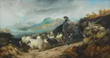 Henry Charles Woollett, On the road to market, oil on canvas
