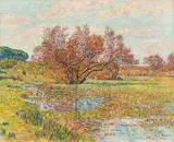 Paul Baum, Landschaft bei Arles, 1909, Öl auf Leinwand