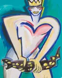 Elvira Bach, SCHLANGENKÖNIGIN, 1984, Acryl auf Leinwand