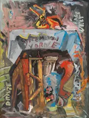 System von vorne by Jörg Immendorff, 1981, Acryl auf Leinwand, sold Jun 2017