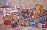 Otto Dix, Korb mit Pilzen, 1948, Mischtechnik auf Hartfaser