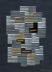 Composition No. 691 by Adolf Fleischmann, 1964, Öl auf Leinwand, sold Nov 2015