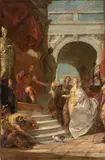 Erster Bozzetto zum Fresko „Großmut des Scipio“ für die Villa Cordellina in Montecchio Maggiore by Giambattista Tiepolo und Werkstatt, 1743, Öl auf Leinwand, mit Baumwolle alt doubliert, sold Nov 2014