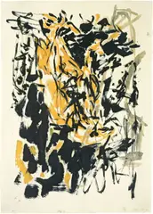 Adler by Georg Baselitz, 1974, Öl und blaue Tinte auf Papier, sold Nov 2008