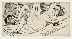 Siesta by Max Beckmann, 1923, Kaltnadel auf Velin, sold Nov 2007