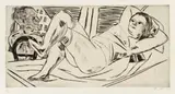 Max Beckmann, Siesta, 1923, Kaltnadel auf Velin