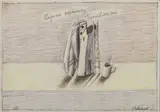 Viktor Pivovarov, Boil Potatoes! Have Some Tea!, 1986, pencil. colored pencil, paper