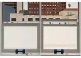 Roger Campbell, Untitled (Cityscape), 1989, Oil on linen diptych