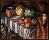 Francis Levine, Still Life with Fruits & Torso of Man, c. 1929, Double-sided oil on canvas